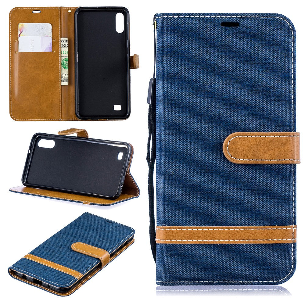 Galaxy A10 Jeans-Wallet Handyhülle mit Ständer