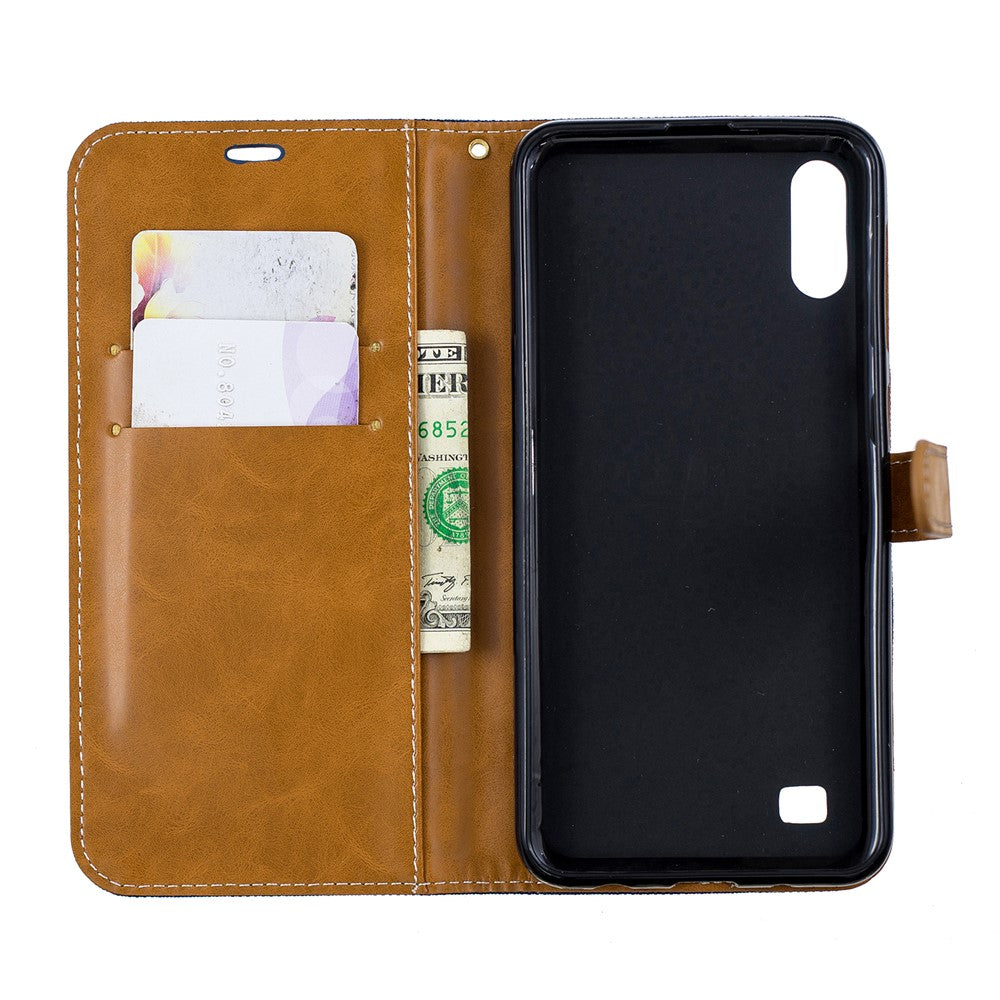 Galaxy A10 Jeans-Wallet Handyhülle mit Ständer