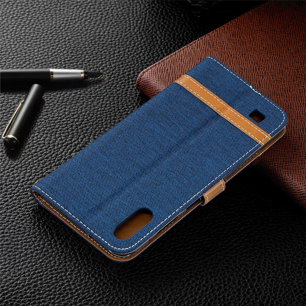 Galaxy A10 Jeans-Wallet Handyhülle mit Ständer