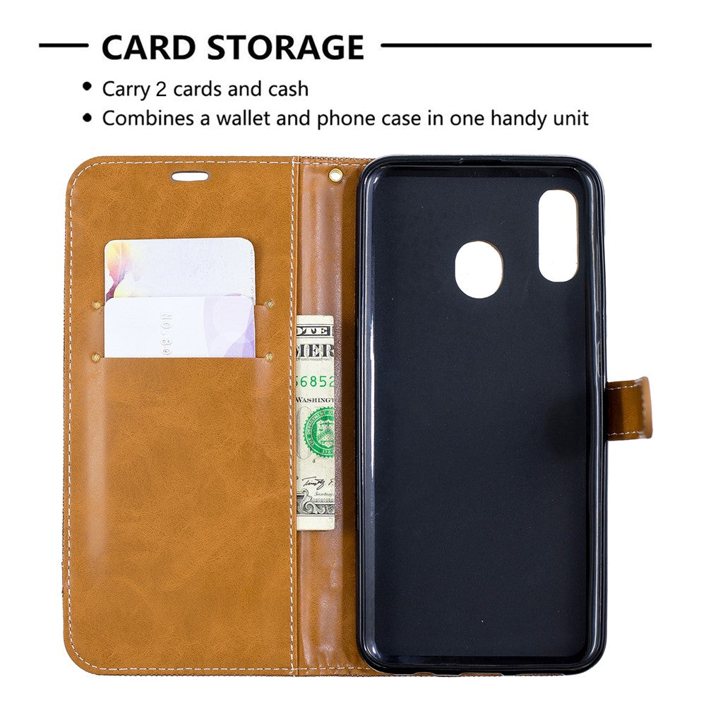 Galaxy A20 / A30 Jeans-Wallet Handyhülle