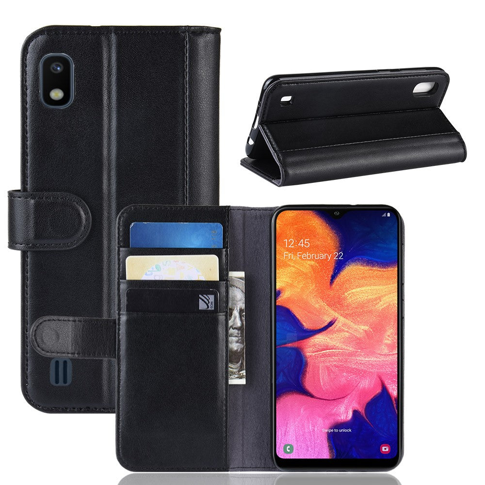 Galaxy A10 Echtleder Hülle mit Kartenfach