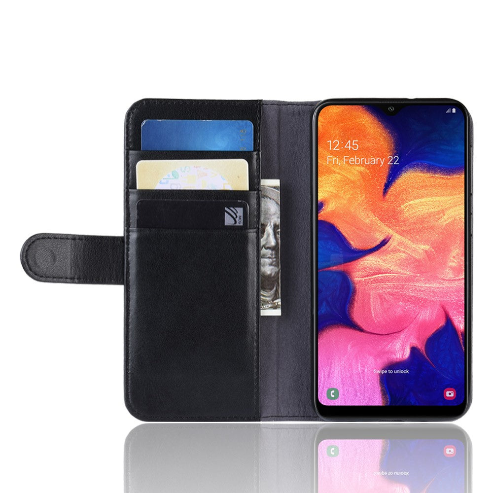 Galaxy A10 Echtleder Hülle mit Kartenfach