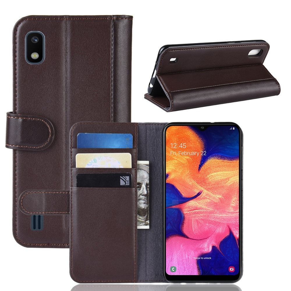Galaxy A10 Echtleder Hülle mit Kartenfach