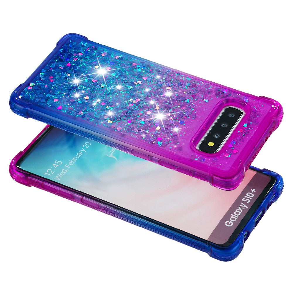Galaxy S10 Plus Glitter-Hülle – Farbverlauf mit funkelndem Puder