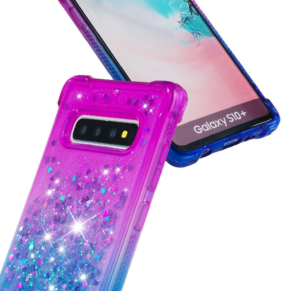 Galaxy S10 Plus Glitter-Hülle – Farbverlauf mit funkelndem Puder