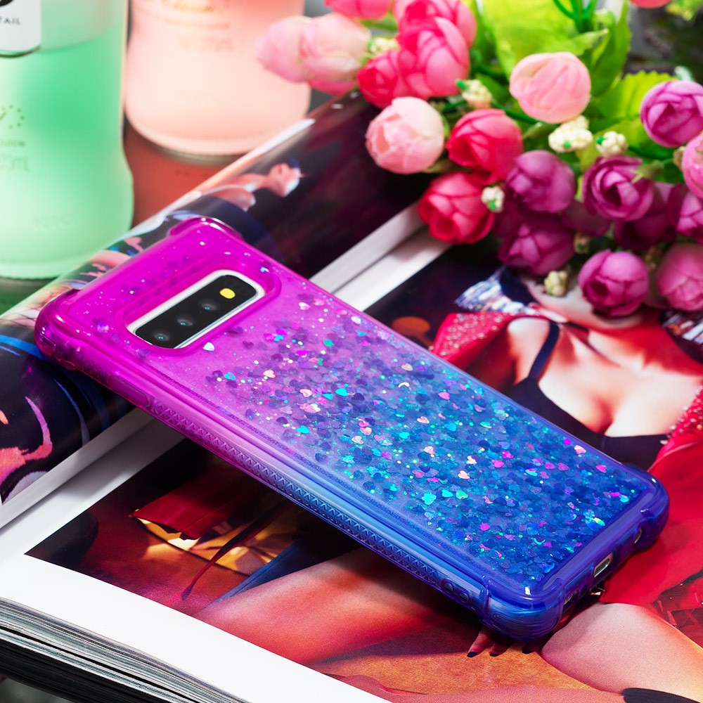 Galaxy S10 Glitter-Hülle – Farbverlauf mit funkelndem Puder