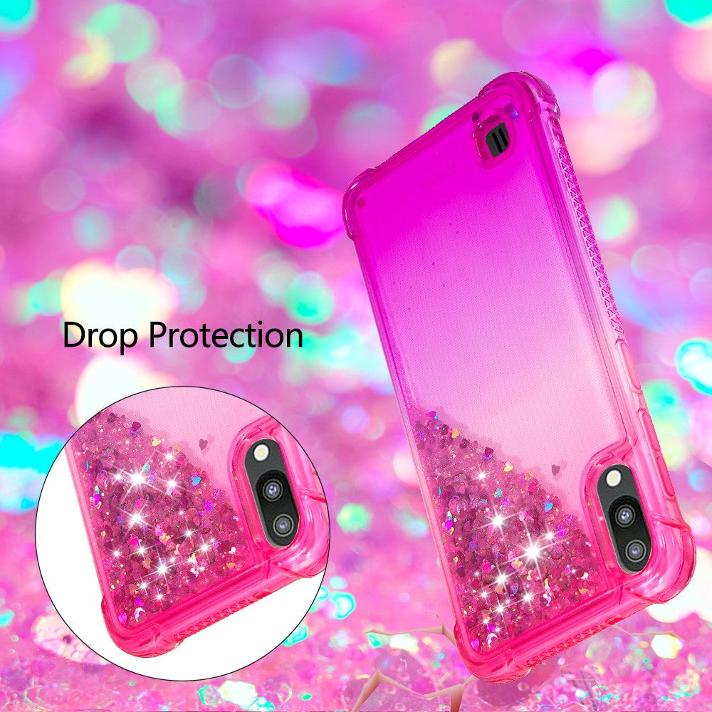 Galaxy M10 / A10 Glitter-Hülle – Farbverlauf mit funkelndem Puder