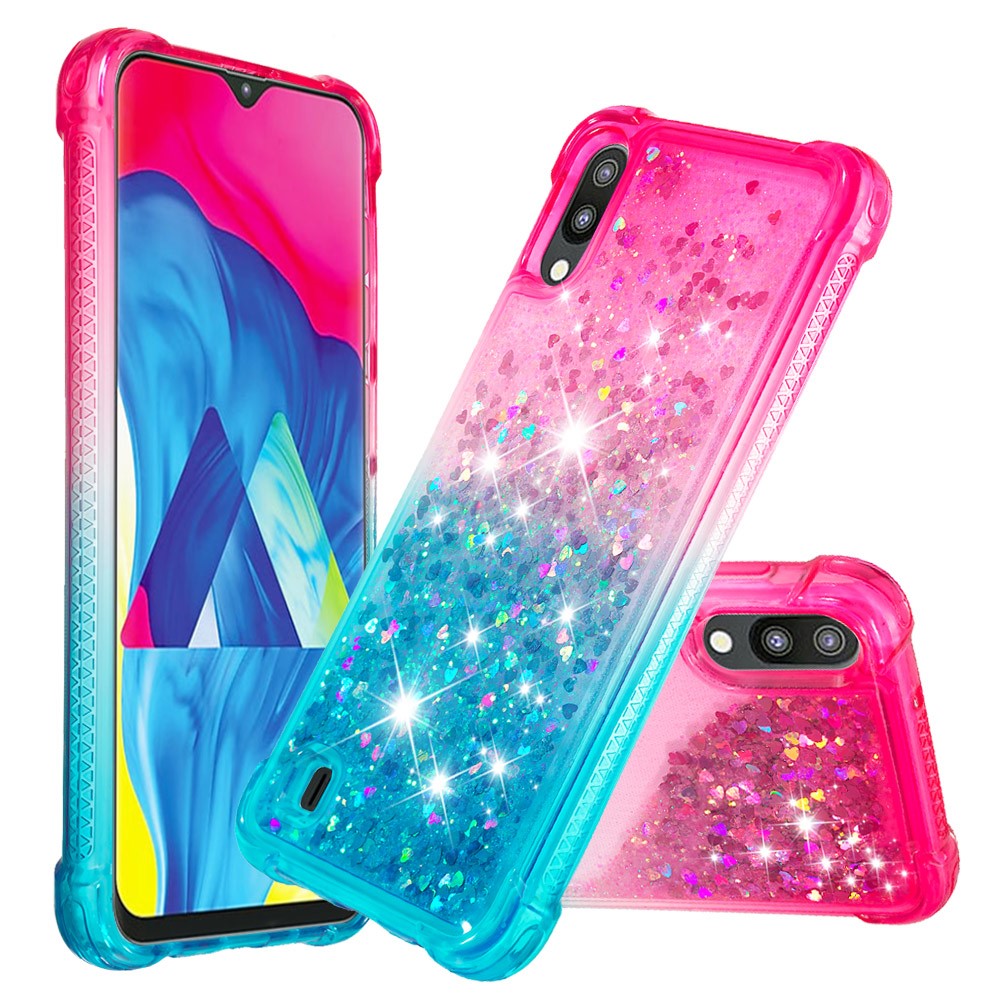 Galaxy M10 / A10 Glitter-Hülle – Farbverlauf mit funkelndem Puder