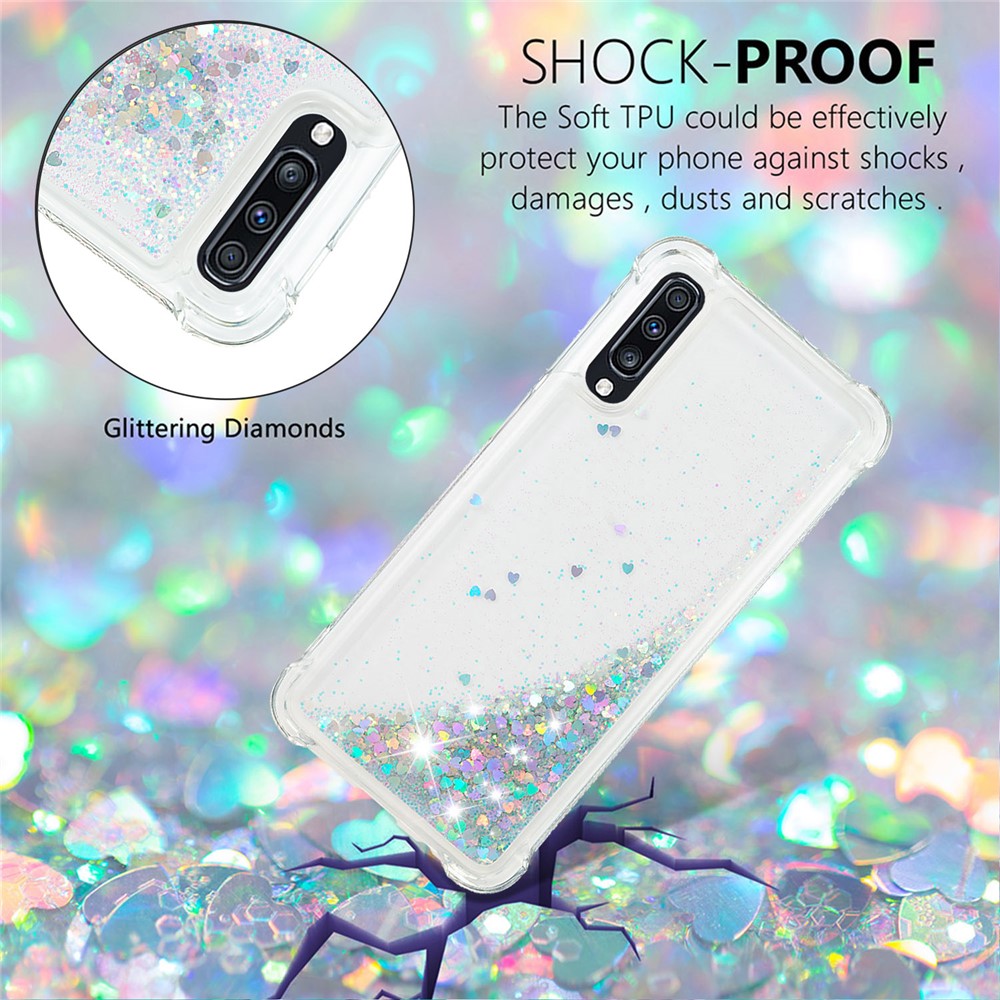 Galaxy A70 Glitzer-Hülle – Stoßfest & mit Treibsand