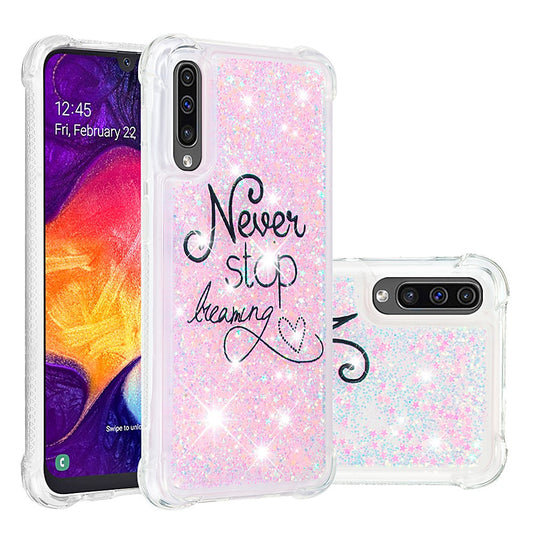 Galaxy A50 / A50s / A30s Glitter Hülle mit Muster & Stoßschutz