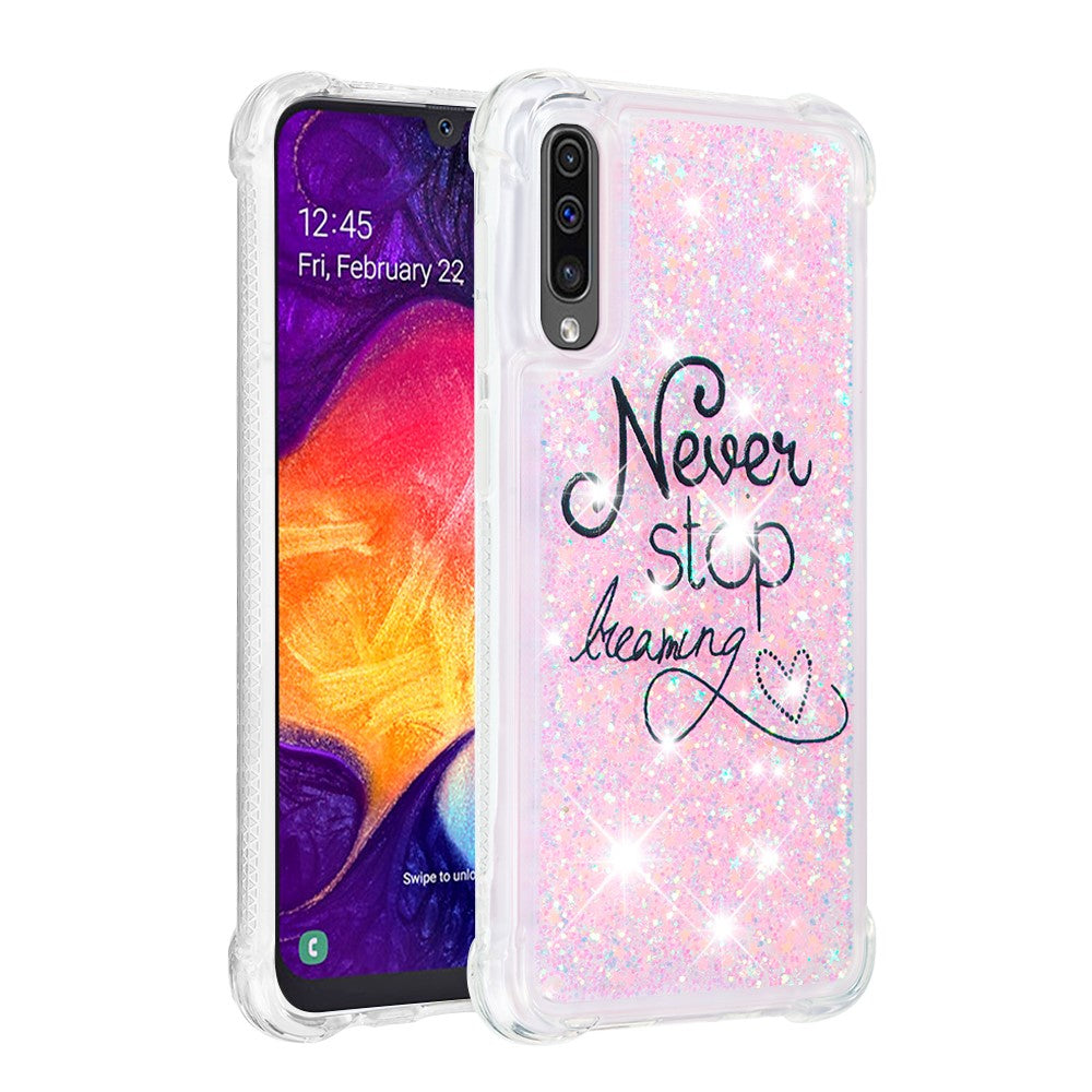 Galaxy A50 / A50s / A30s Glitter Hülle mit Muster & Stoßschutz