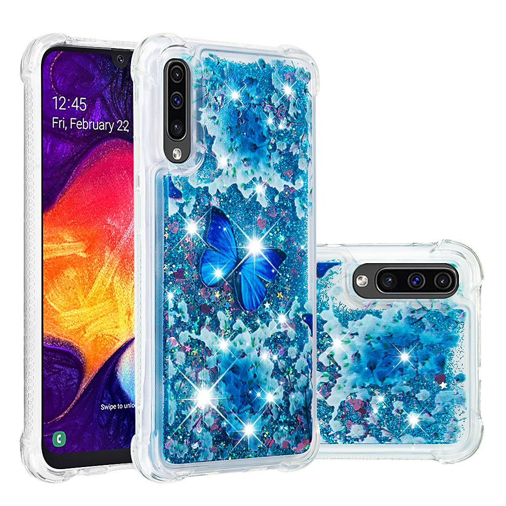 Galaxy A50 / A50s / A30s Glitter Hülle mit Muster & Stoßschutz