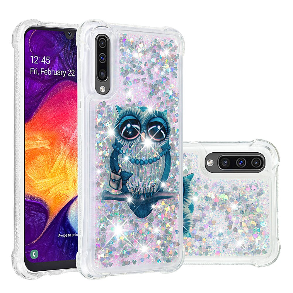 Galaxy A50 / A50s / A30s Glitter Hülle mit Muster & Stoßschutz