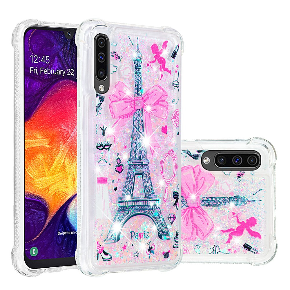 Galaxy A50 / A50s / A30s Glitter Hülle mit Muster & Stoßschutz