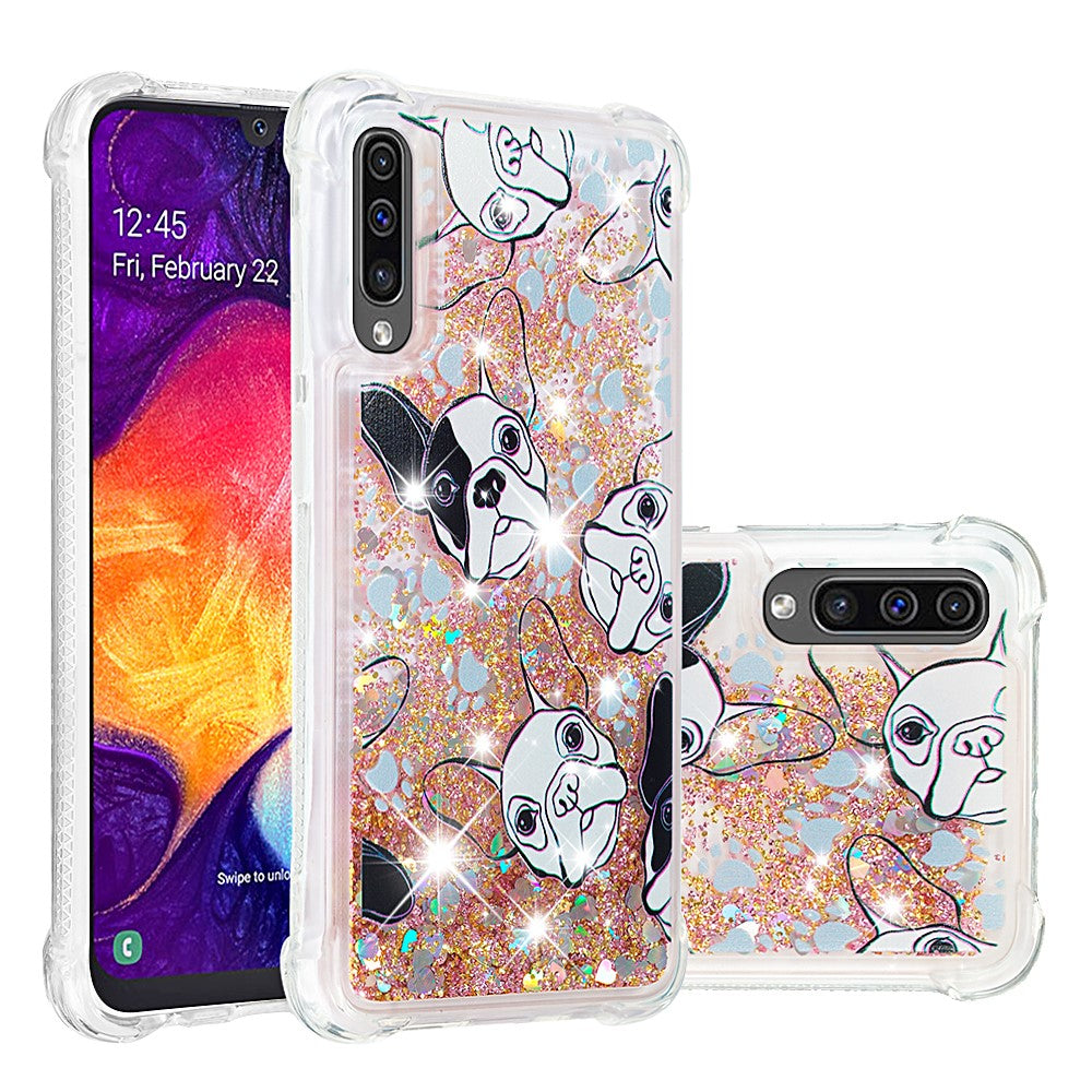 Galaxy A50 / A50s / A30s Glitter Hülle mit Muster & Stoßschutz