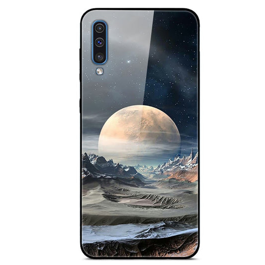 Galaxy A50/A50s/A30s Hybrid Hülle mit Glasrückseite & Musterdruck
