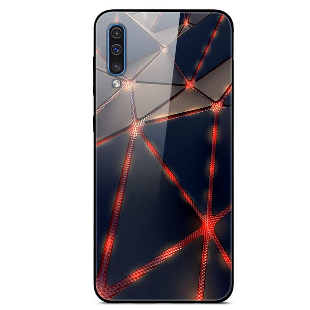 Galaxy A50/A50s/A30s Hybrid Hülle mit Glasrückseite & Musterdruck