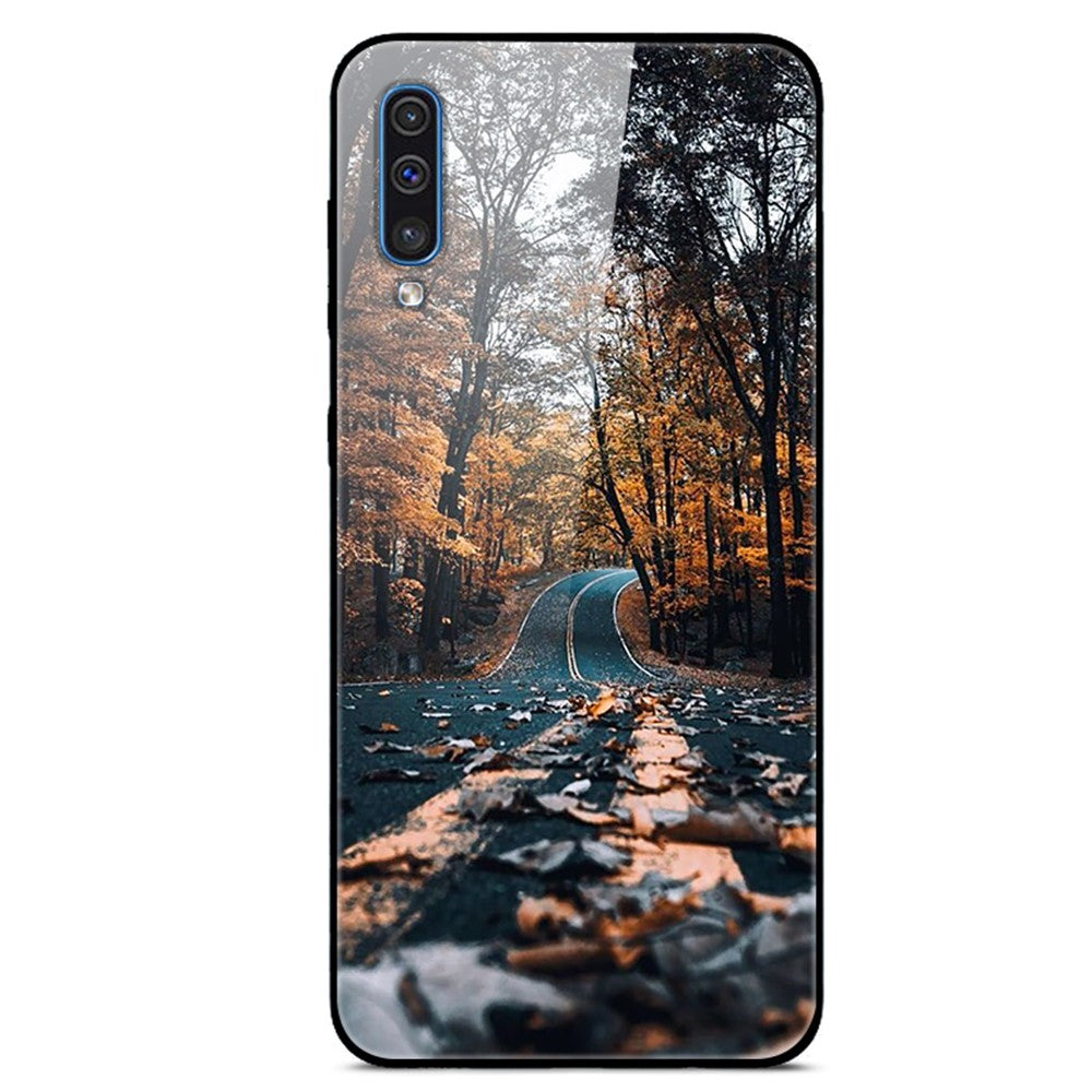 Galaxy A50/A50s/A30s Hybrid Hülle mit Glasrückseite & Musterdruck