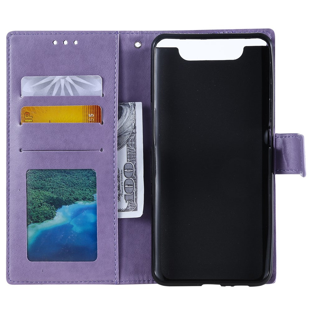 Galaxy A80/A90 Wallet Hülle – mit Blumenprägung