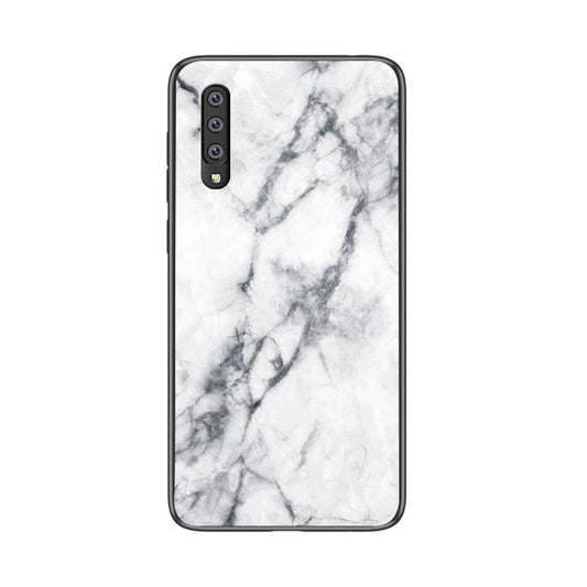 Galaxy A50/A50s/A30s Hybrid Hülle – Marmor-Design mit gehärteter Glasrückseite