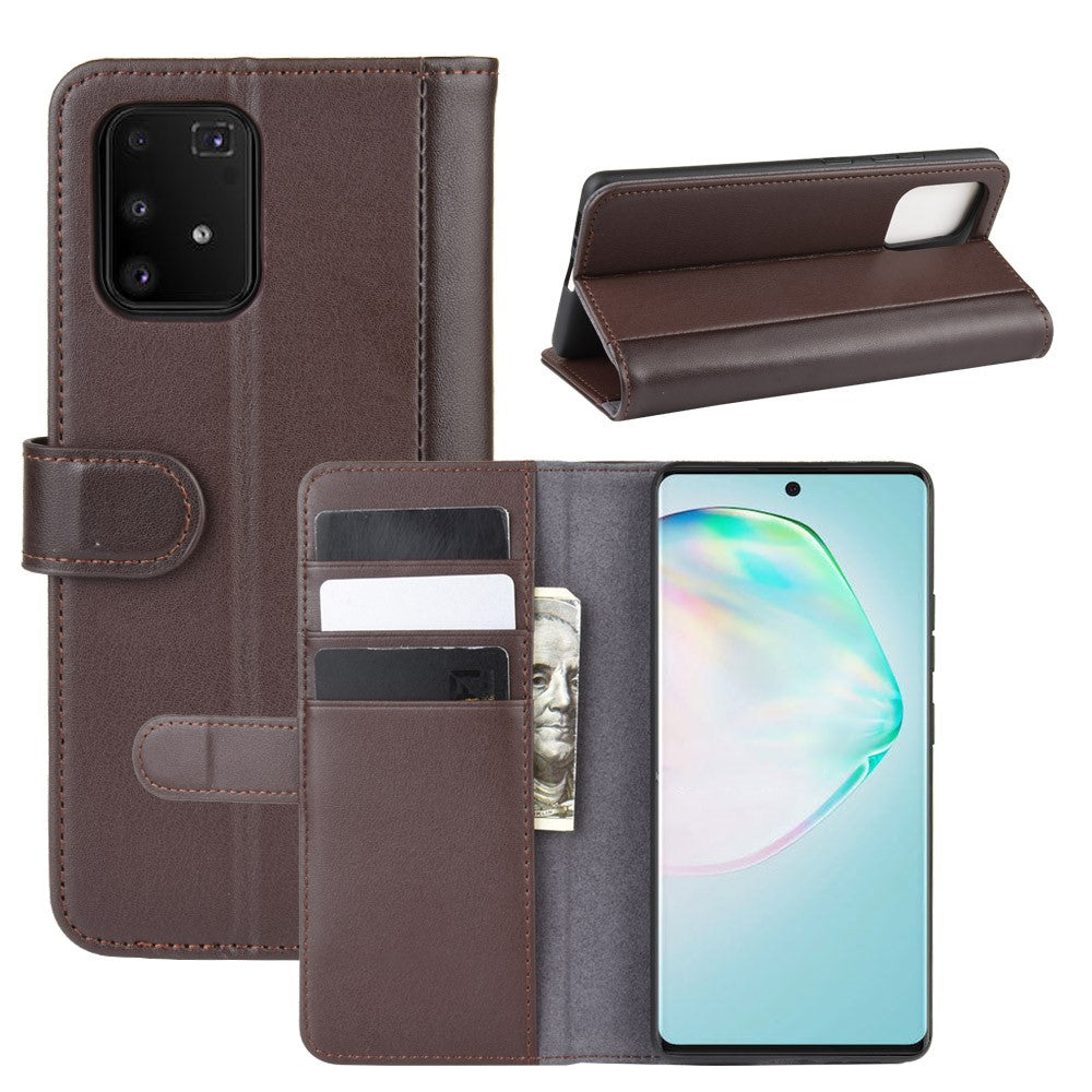 Galaxy A91/S10 Lite/M80s Echtleder Hülle mit Kartenfach