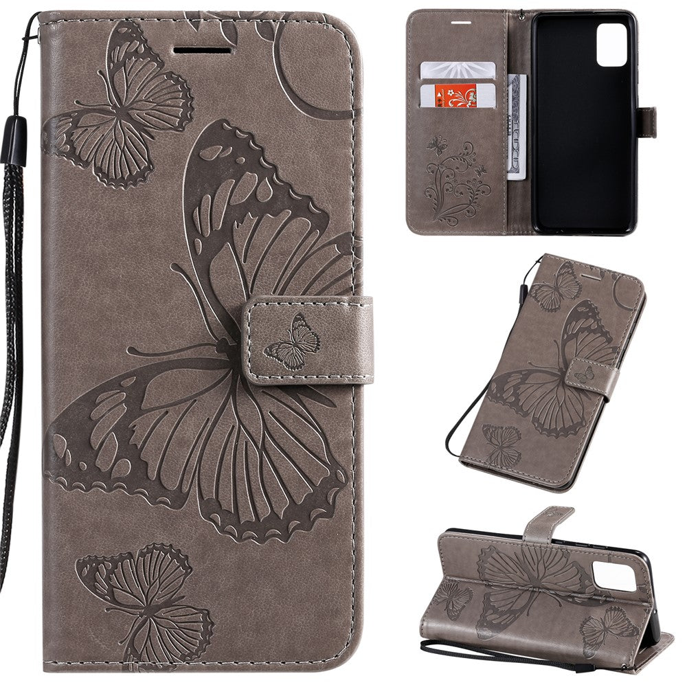 Galaxy A51 4G Wallet-Hülle – Schmetterling Aufgedruckt & Mit Ständer und Riemen