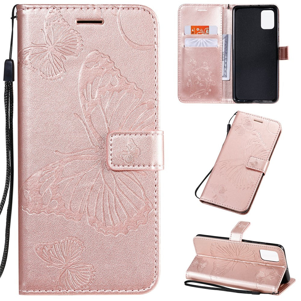 Galaxy A51 4G Wallet-Hülle – Schmetterling Aufgedruckt & Mit Ständer und Riemen