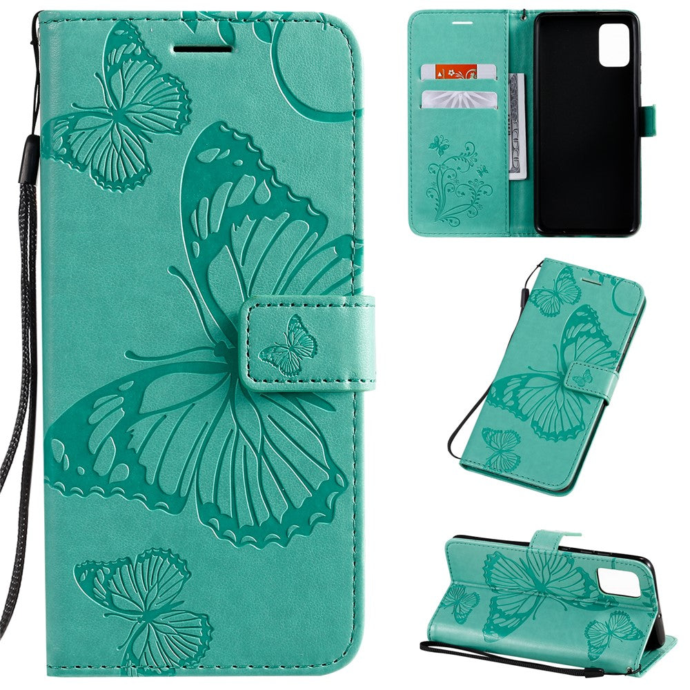 Galaxy A51 4G Wallet-Hülle – Schmetterling Aufgedruckt & Mit Ständer und Riemen