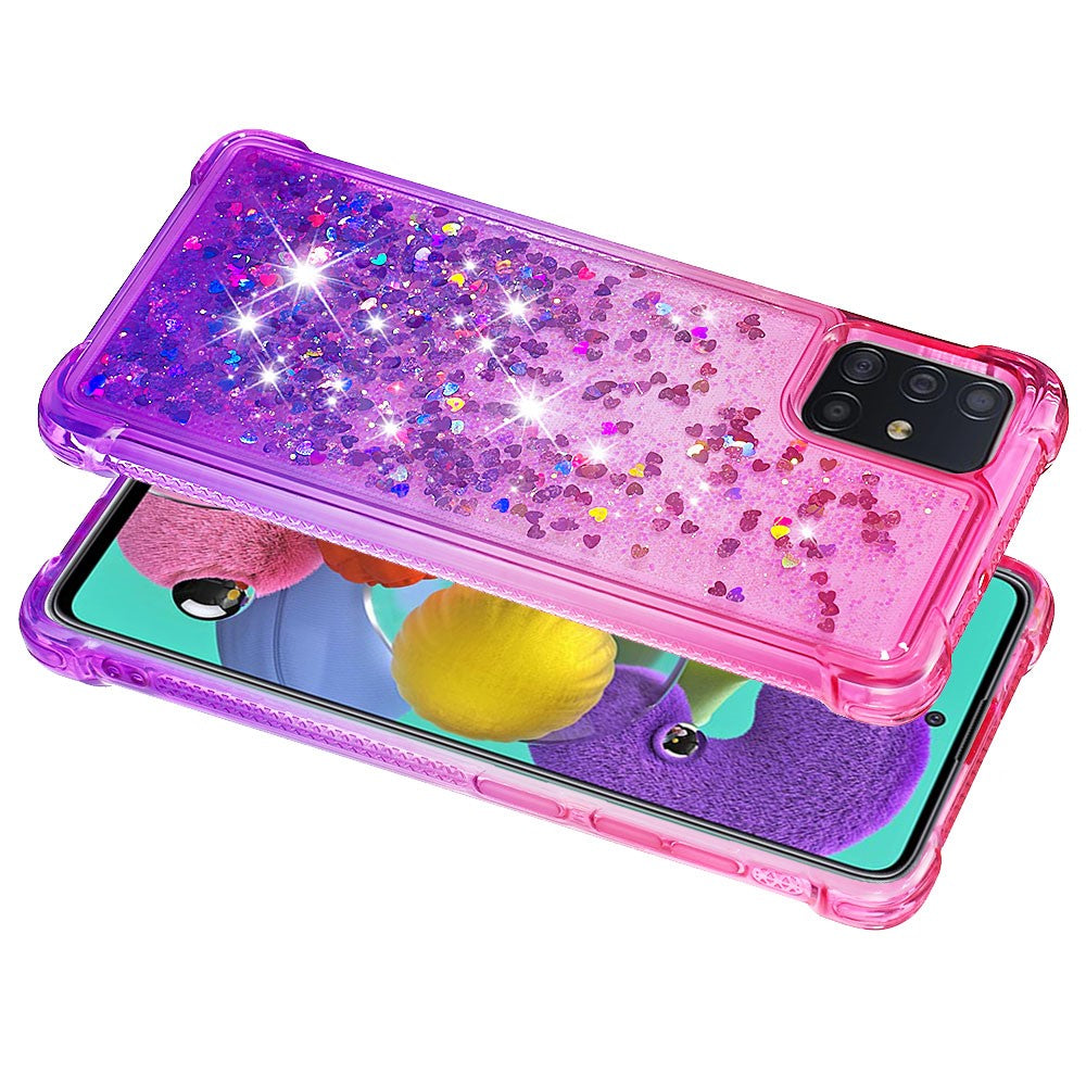 Galaxy A51 Glitter-Hülle – Farbverlauf mit funkelndem Puder