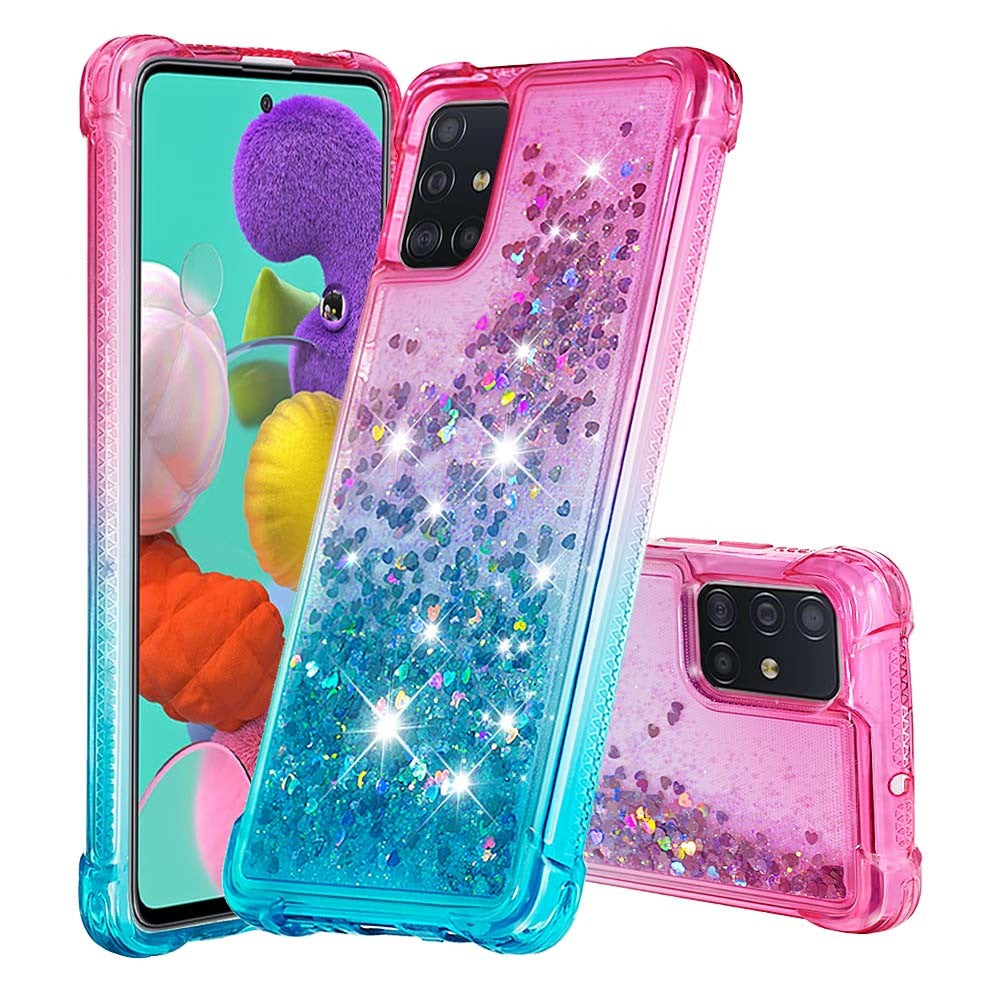 Galaxy A51 Glitter-Hülle – Farbverlauf mit funkelndem Puder