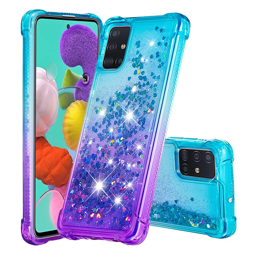 Galaxy A51 Glitter-Hülle – Farbverlauf mit funkelndem Puder