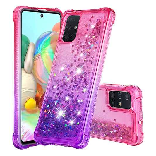 Galaxy A71 Glitter-Hülle – Farbverlauf mit funkelndem Puder