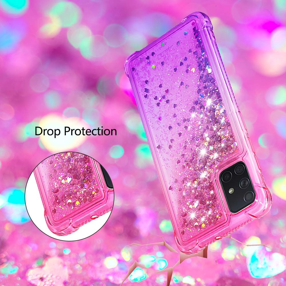 Galaxy A71 Glitter-Hülle – Farbverlauf mit funkelndem Puder