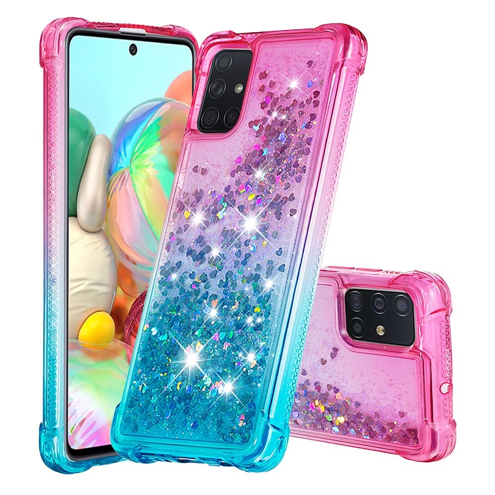 Galaxy A71 Glitter-Hülle – Farbverlauf mit funkelndem Puder