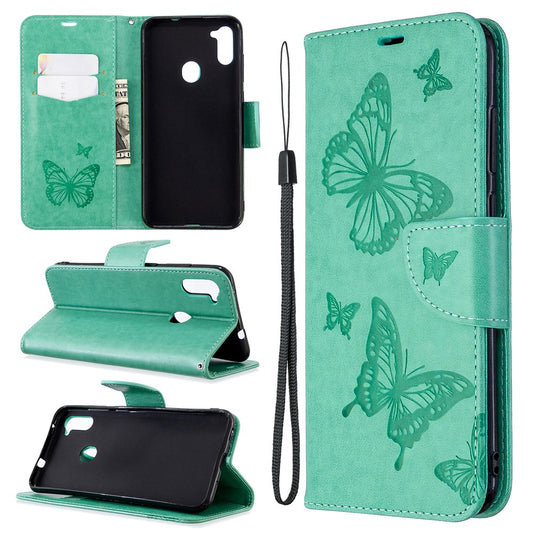 Galaxy A11 / M11 Wallet-Hülle – Mit Schmetterlingaufdruck & Ständer