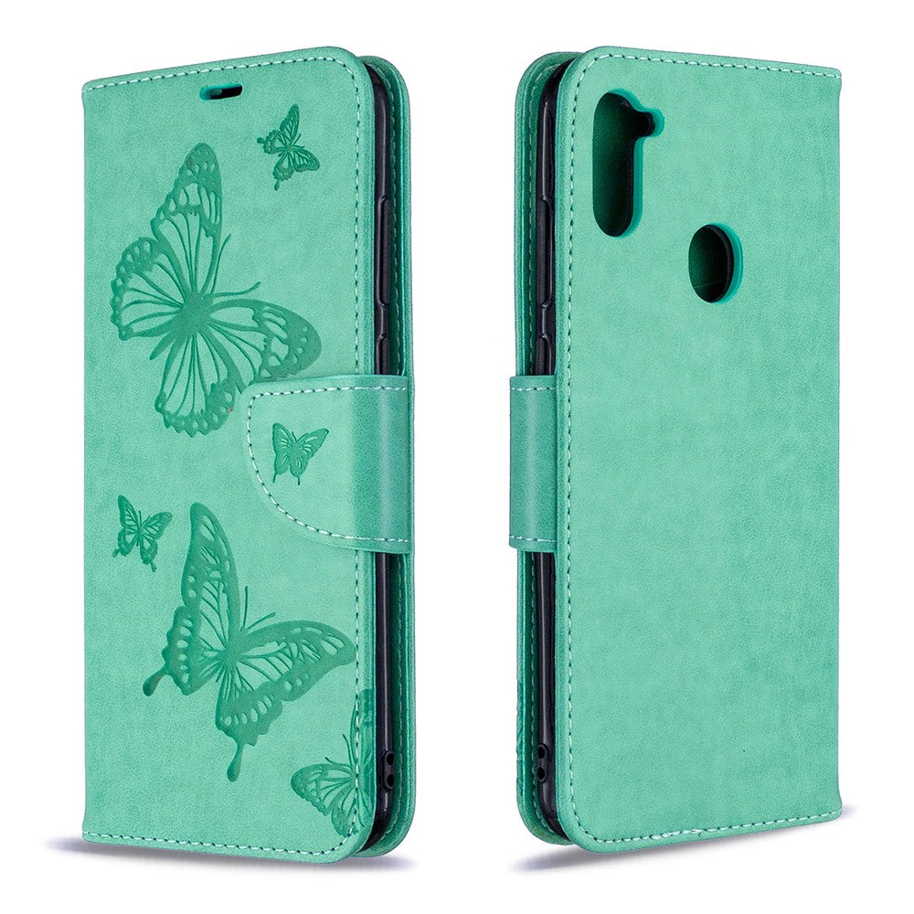 Galaxy A11 / M11 Wallet-Hülle – Mit Schmetterlingaufdruck & Ständer