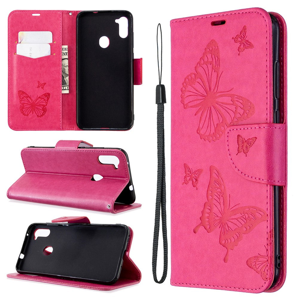 Galaxy A11 / M11 Wallet-Hülle – Mit Schmetterlingaufdruck & Ständer