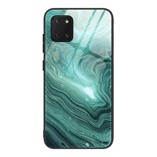 Galaxy A91/S10 Lite Schutzhülle – Stylisches Marmor Muster mit Glasrückseite