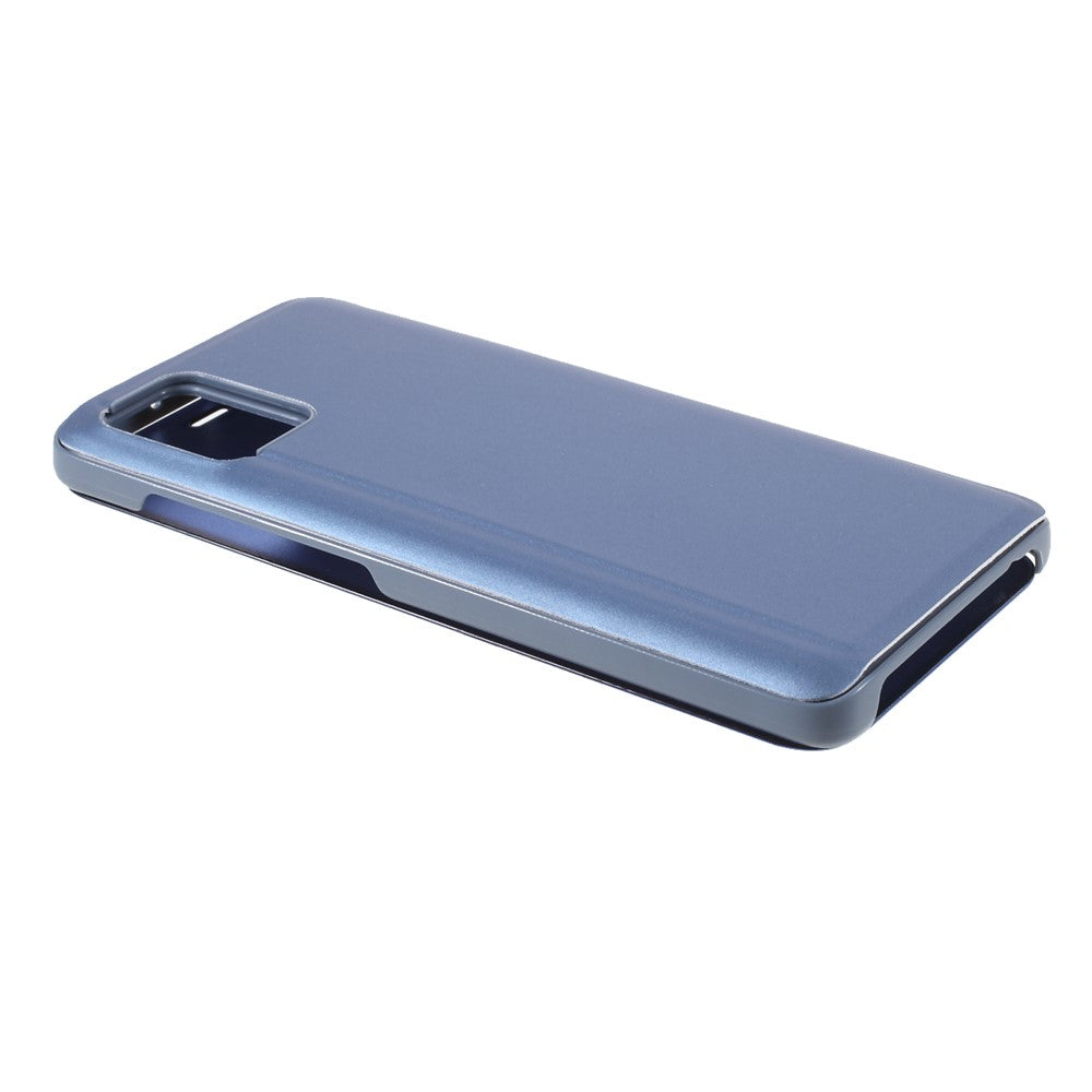 Galaxy A31 Schutzhülle – mit Sichtfenster, verspiegelter Oberfläche & Lederständer