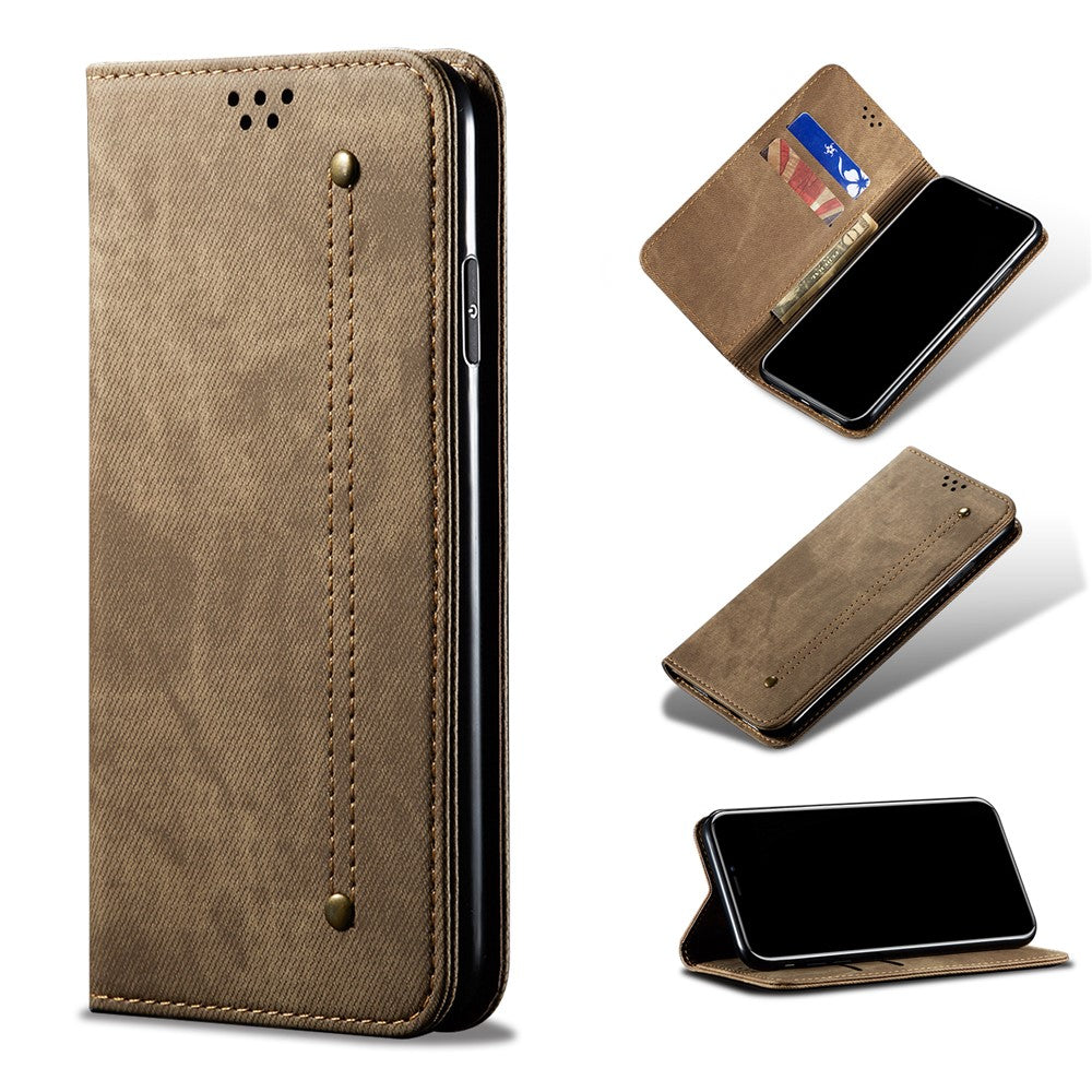 Galaxy A31 Wallet-Hülle – aus Jeansstoff und Leder
