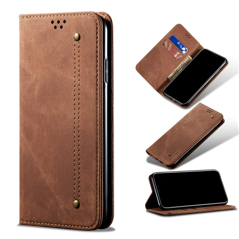 Galaxy A31 Wallet-Hülle – aus Jeansstoff und Leder