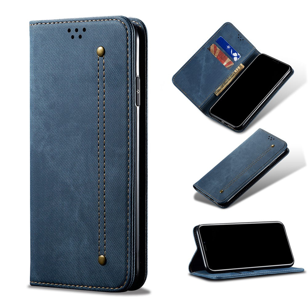 Galaxy A31 Wallet-Hülle – aus Jeansstoff und Leder