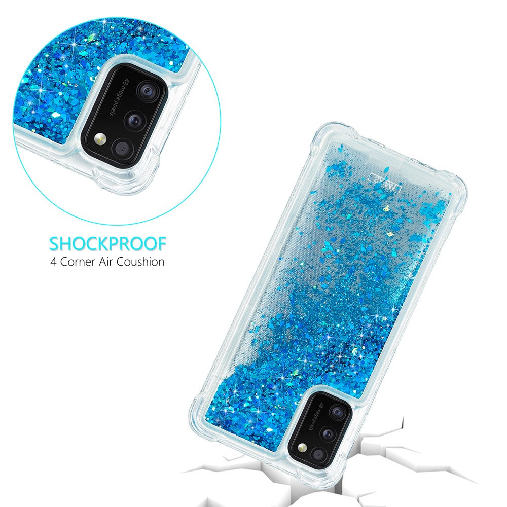 Galaxy A41 Glitzer-Hülle – Stoßfest & mit Treibsand