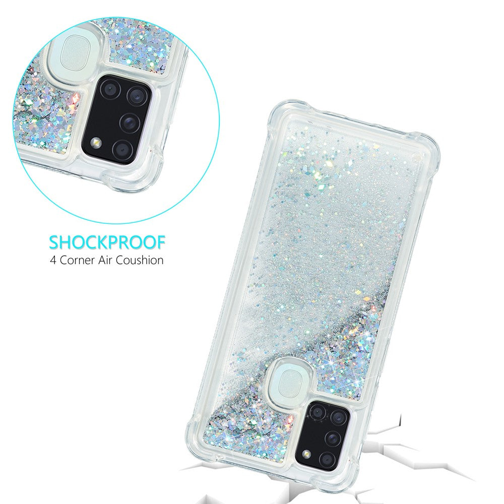 Galaxy A21s Glitzer-Hülle – Stoßfest & mit Treibsand