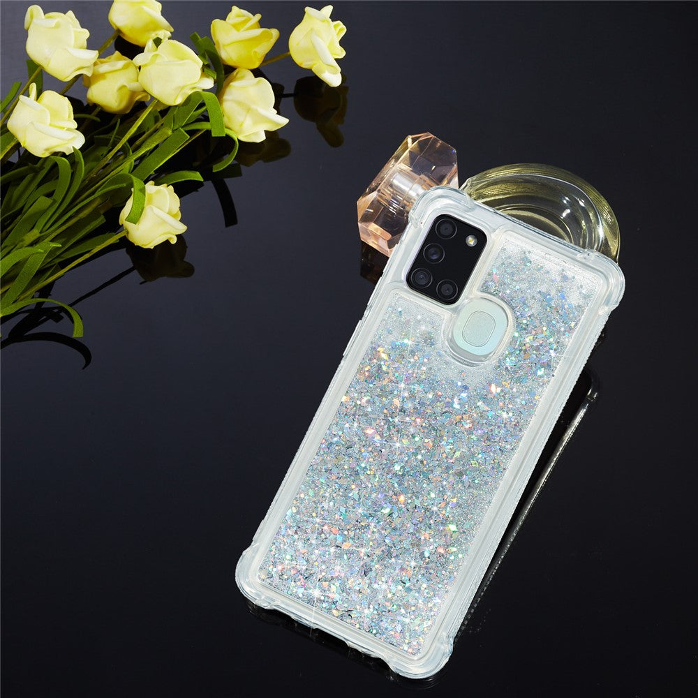 Galaxy A21s Glitzer-Hülle – Stoßfest & mit Treibsand