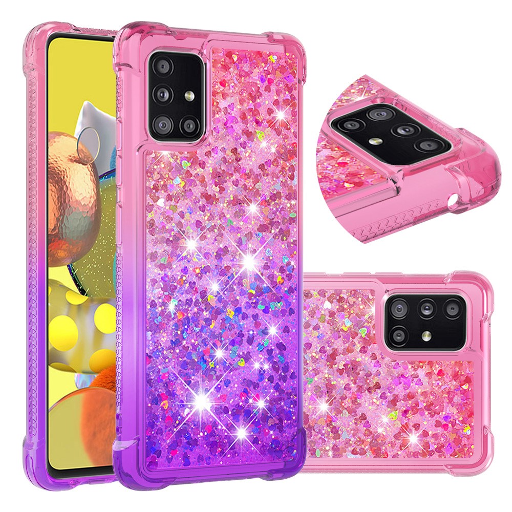 Galaxy A51 5G Glitter-Hülle – Farbverlauf mit funkelndem Puder