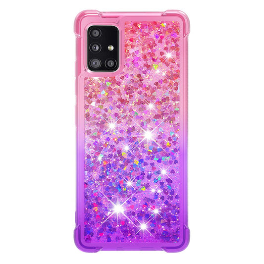 Galaxy A51 5G Glitter-Hülle – Farbverlauf mit funkelndem Puder