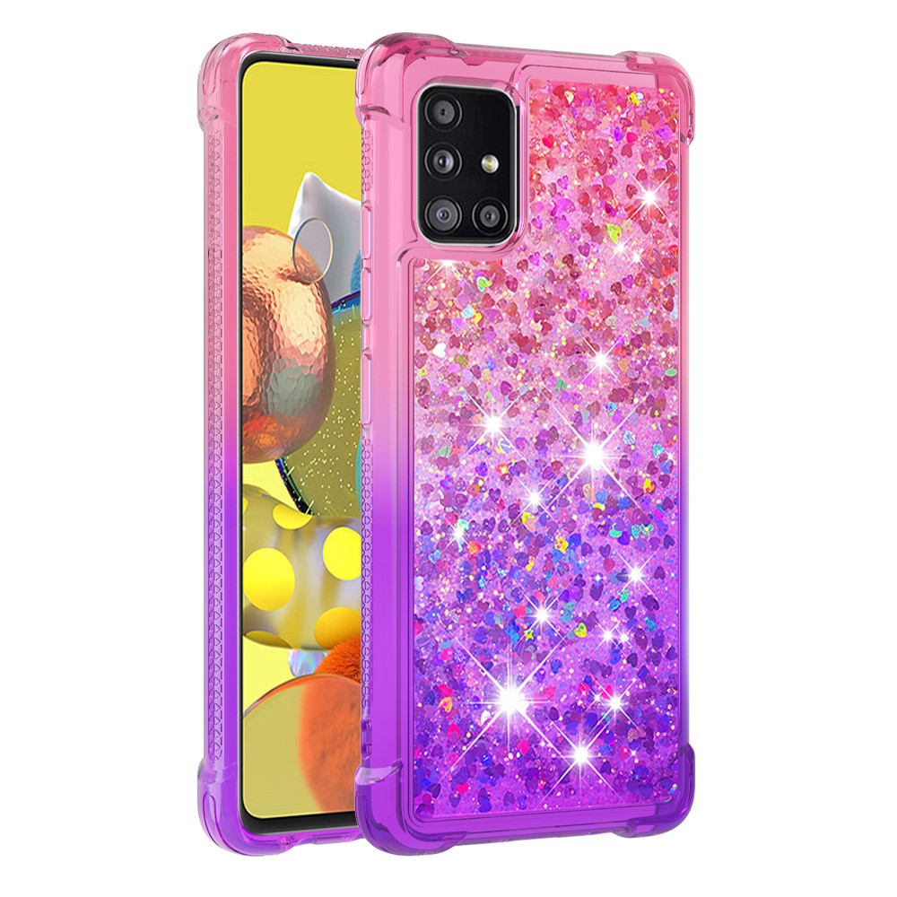 Galaxy A51 5G Glitter-Hülle – Farbverlauf mit funkelndem Puder