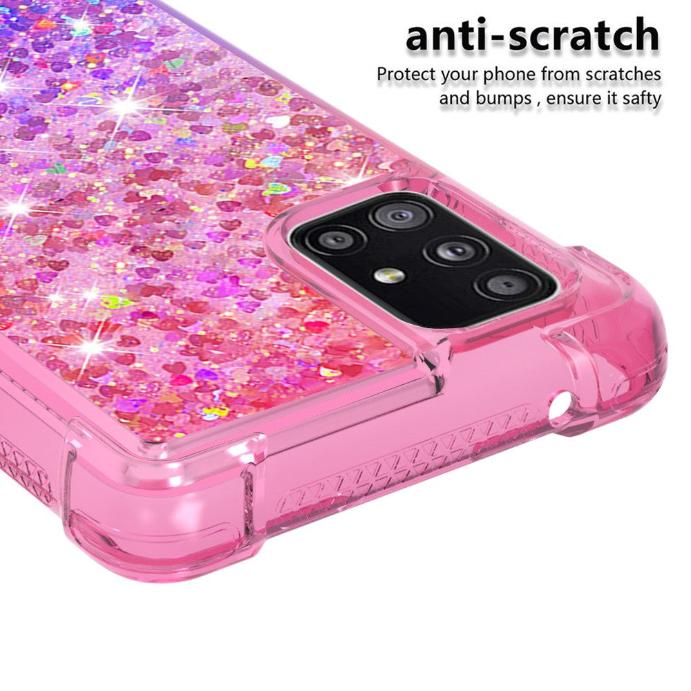 Galaxy A51 5G Glitter-Hülle – Farbverlauf mit funkelndem Puder