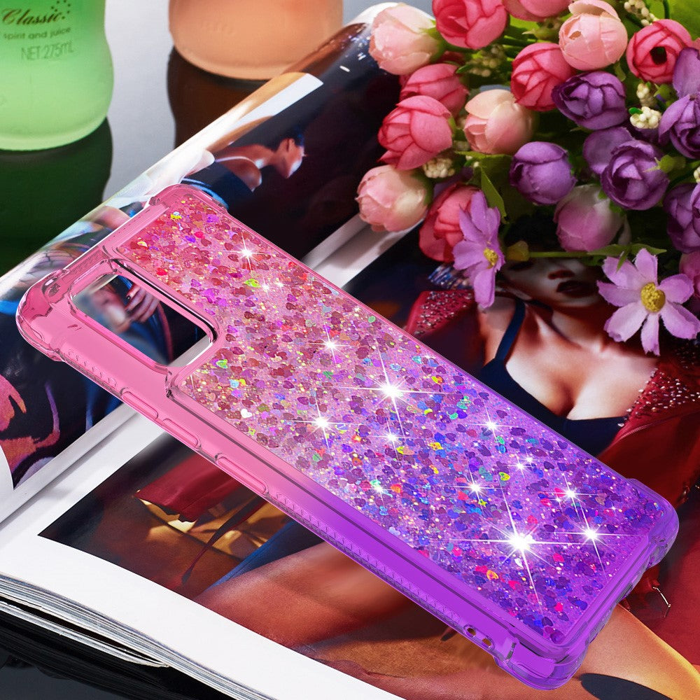 Galaxy A51 5G Glitter-Hülle – Farbverlauf mit funkelndem Puder